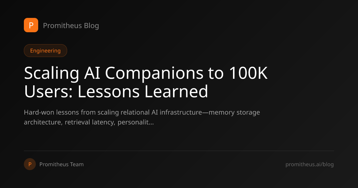 Scaling AI Companions to 100K Users: Lessons Learned | Promitheus Blog ...